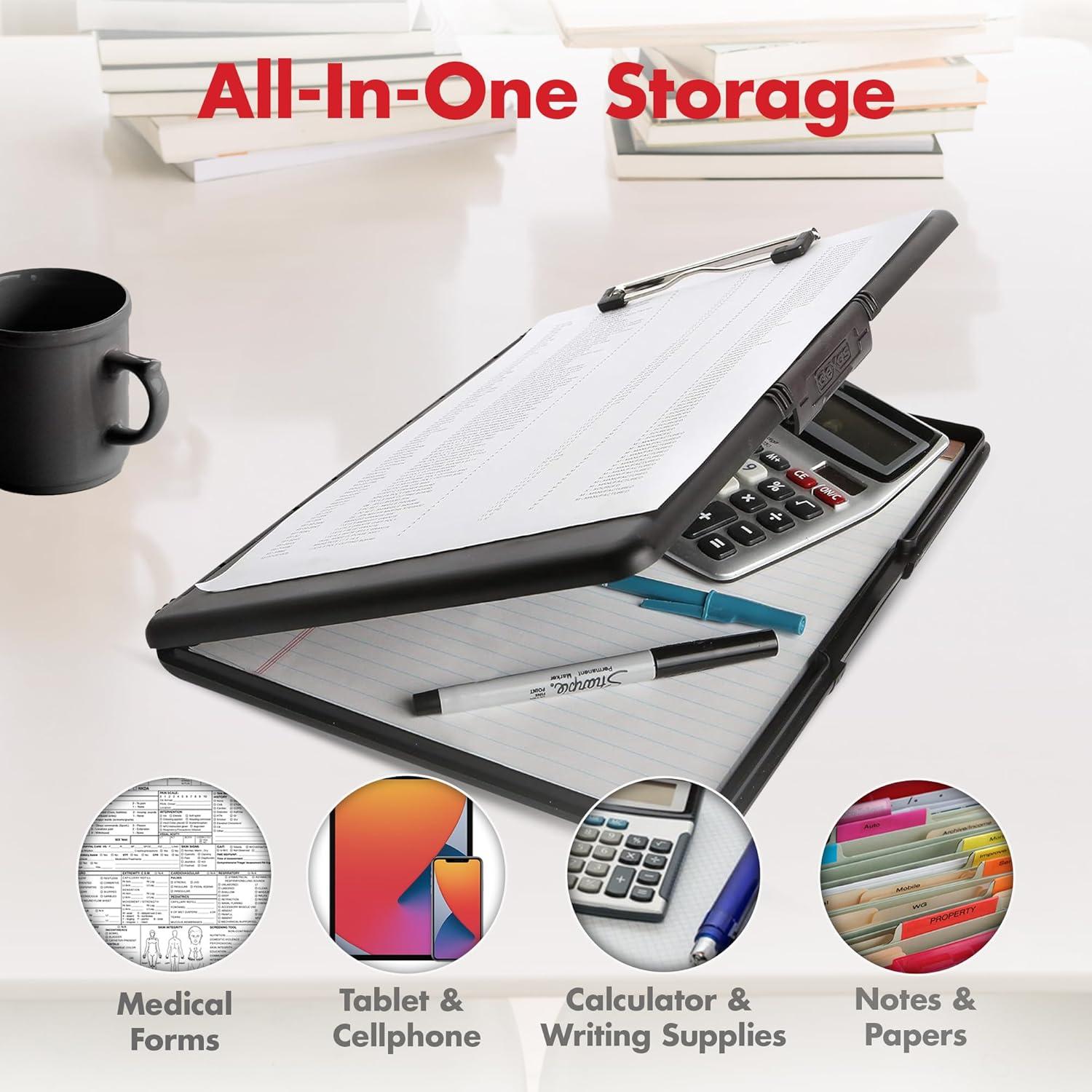 Clipboard Dexas Slimcase 2 Negro con Almacenamiento A4