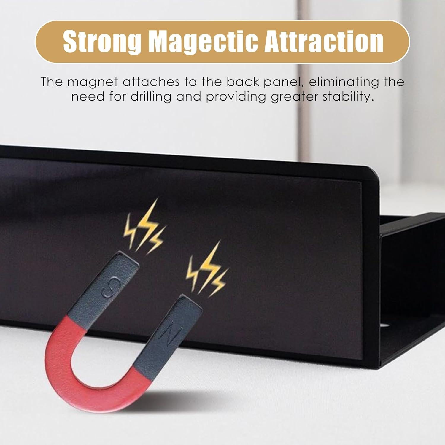 Organizador de Especias Magnético Cosy Family - 4 Estantes de Metal Negro