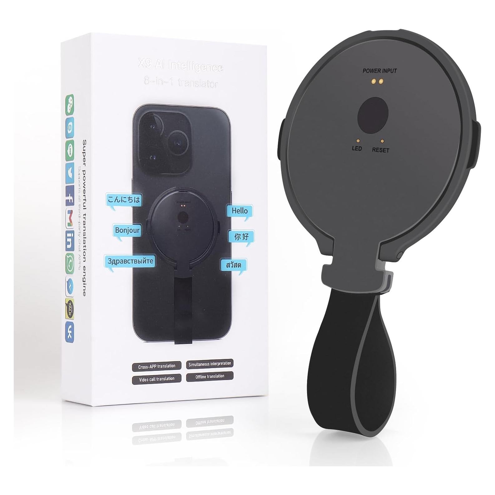 Traductor de Idiomas Aeeque FYJ00001BL, Soporte para Teléfono, 138+ Idiomas