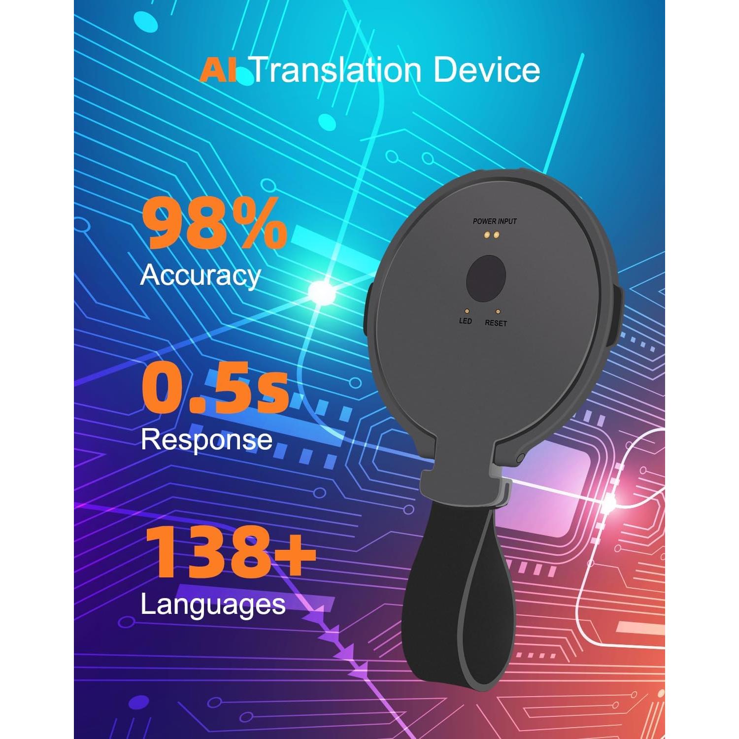 Traductor de Idiomas Aeeque FYJ00001BL, Soporte para Teléfono, 138+ Idiomas
