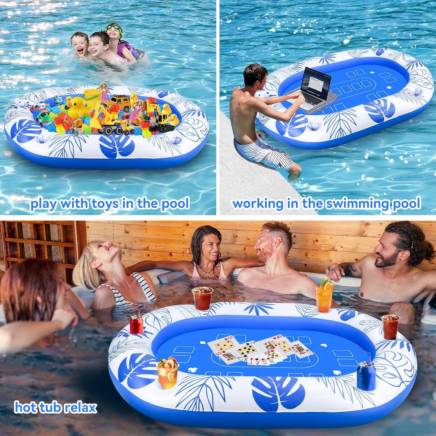 Mesa de Juegos Flotante Inflable Hidixion 142x99 cm con Soportes