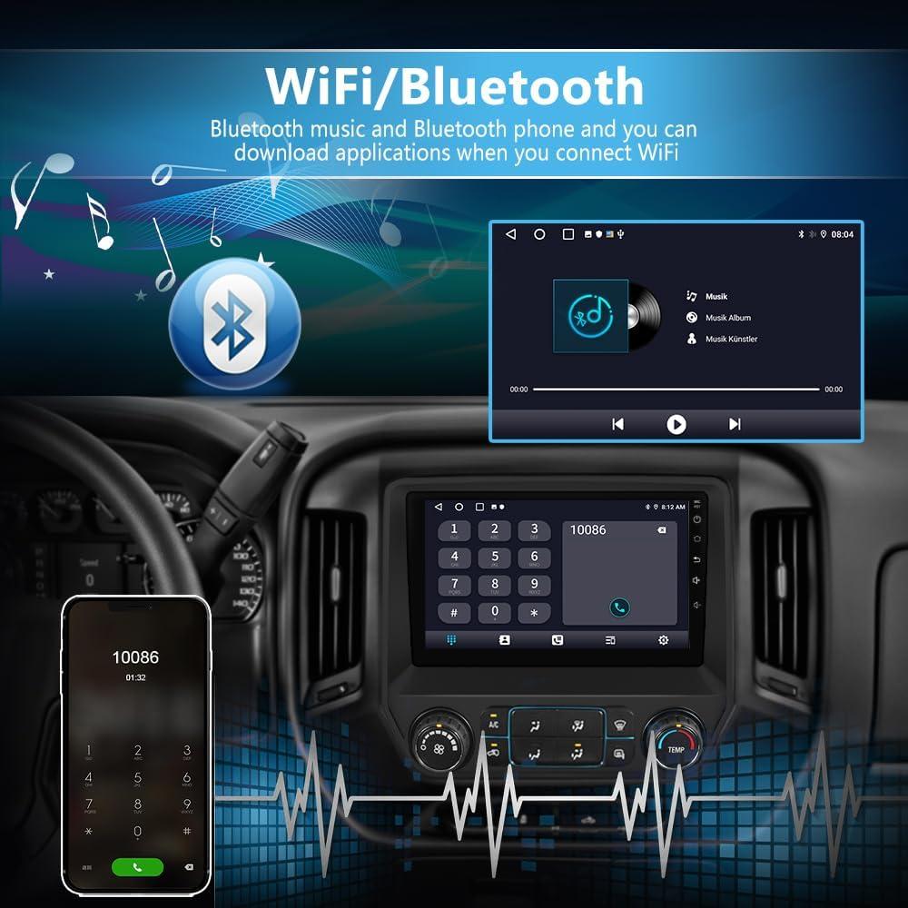 Radio de Coche Android AWESAFE para Chevy Silverado 2014-2018