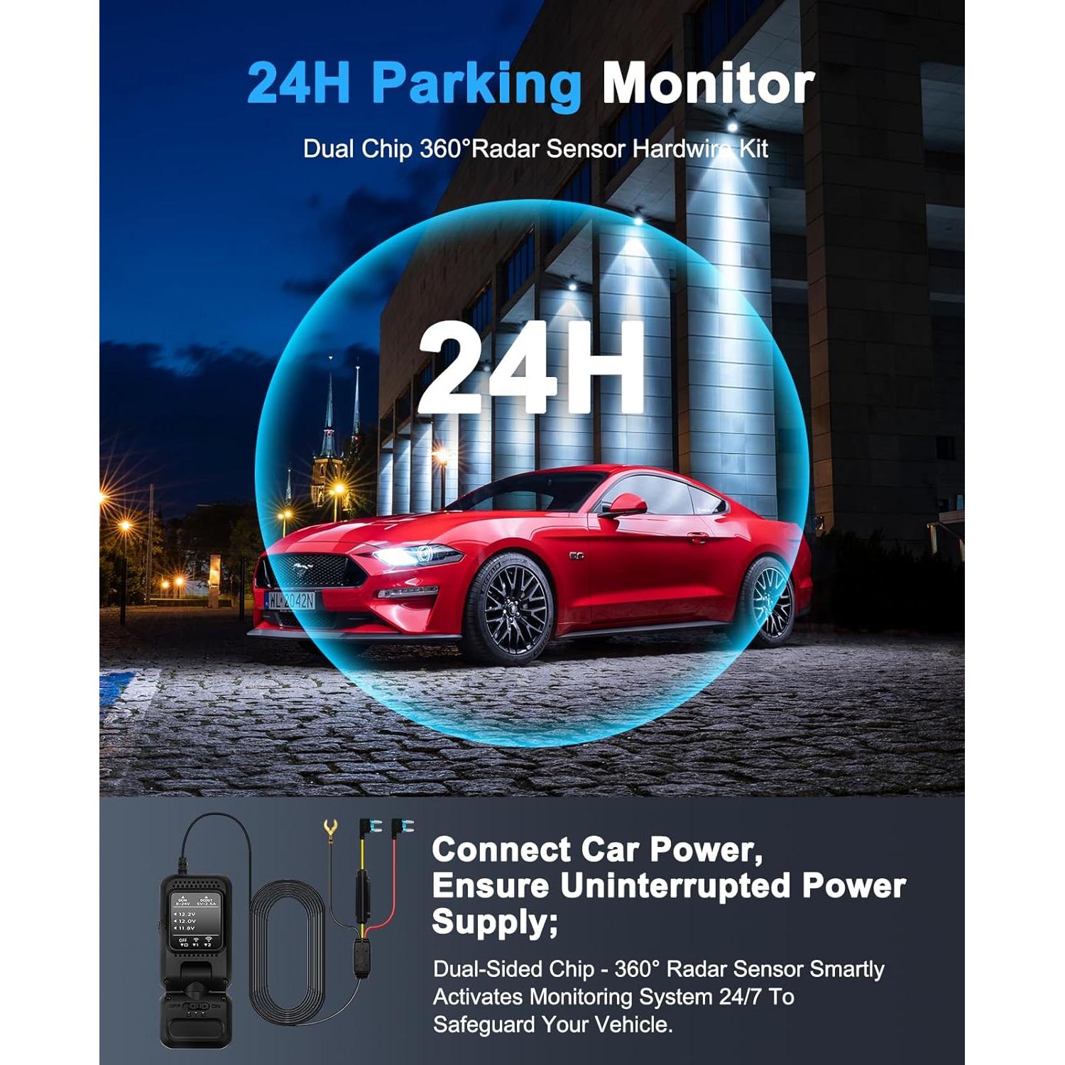 Kit de Cableado Duro ZYEIPO para Cámara de Tablero 12V-24V