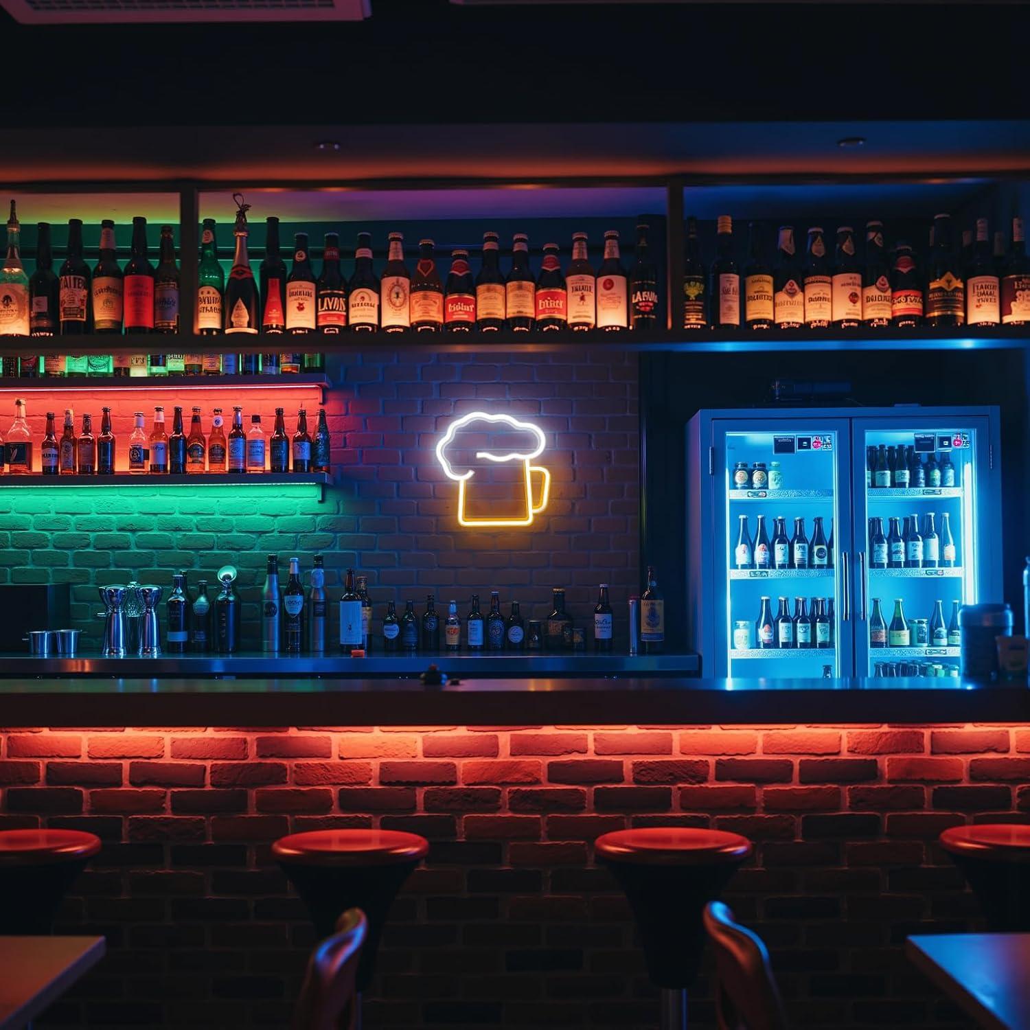 Cartel de Neón Cerveza HOTHGAR LED USB/Batería 0.45kg