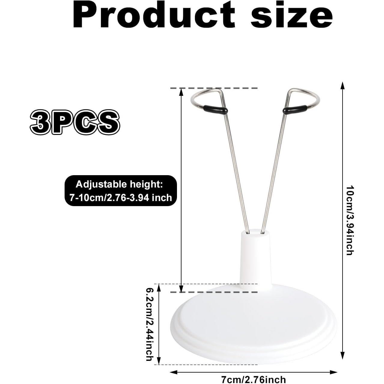 Soporte para muñecas ajustable Lyreh - 3 piezas, blanco