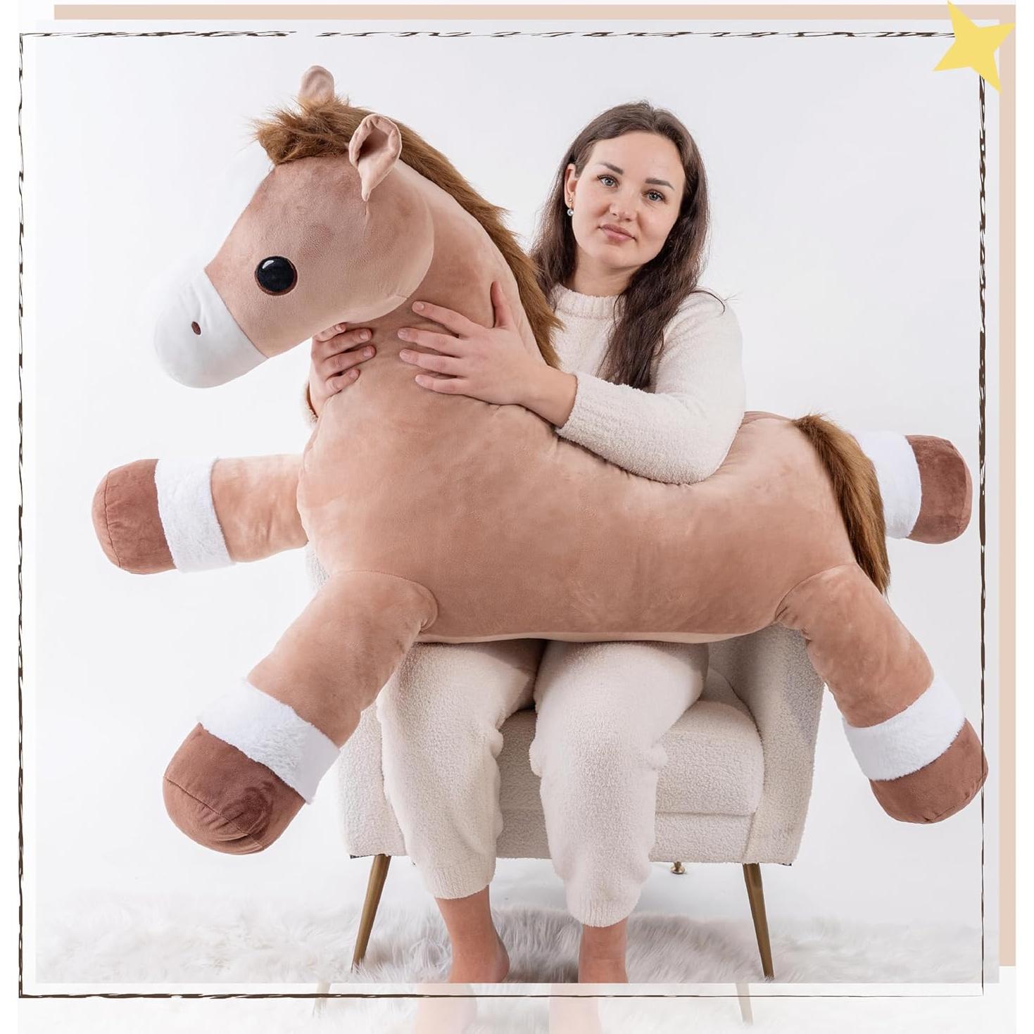 Caballo Gigante de Peluche 95cm Jrystar - Regalo Ideal Niños