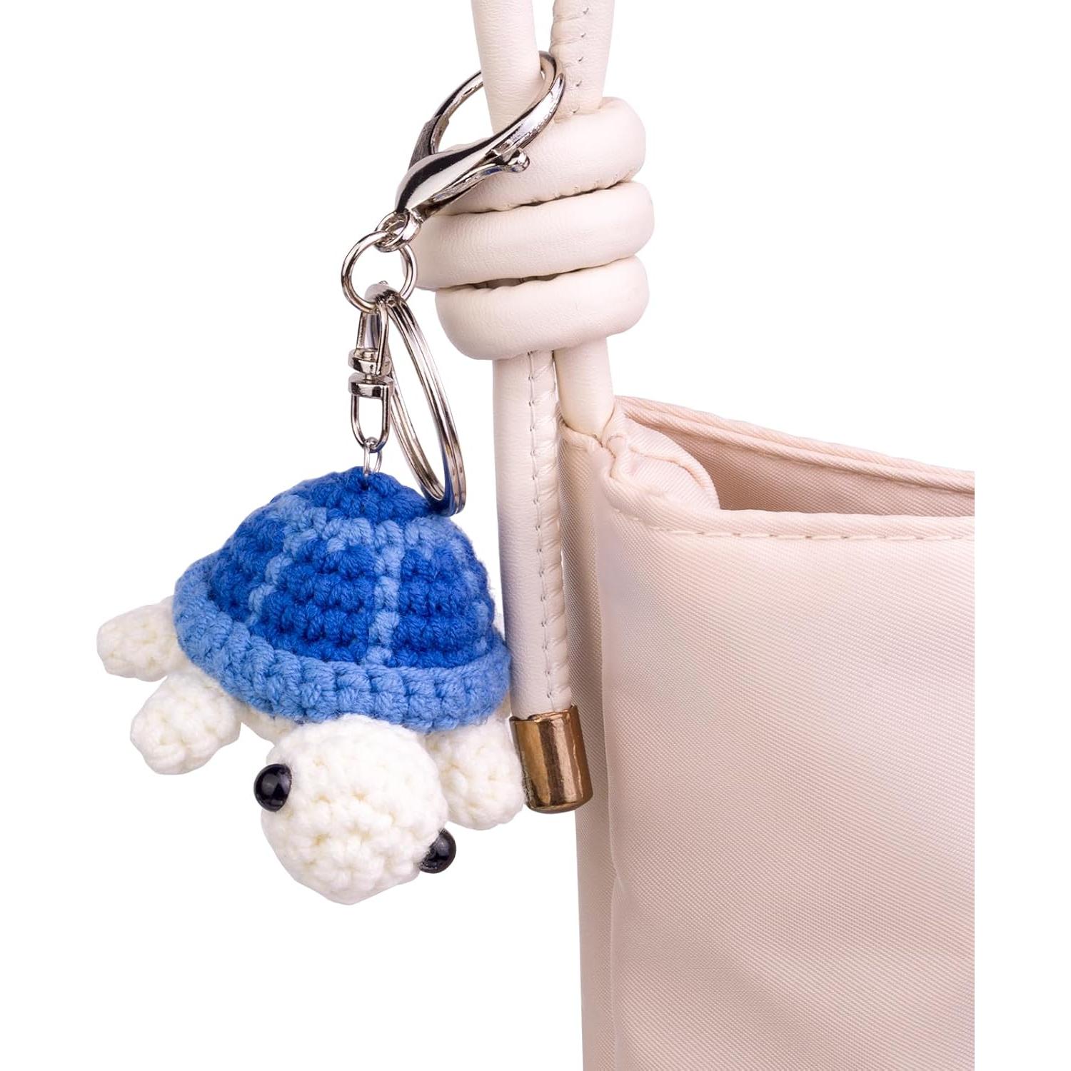 Muñeca de Tortuga de Ganchillo MuMyer Azul con Llavero Desmontable