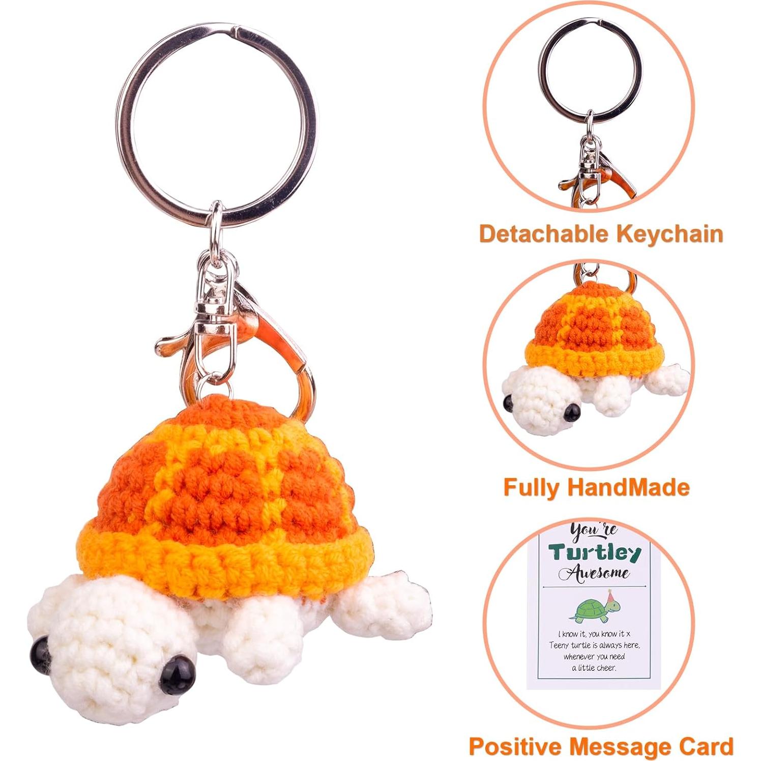 Muñeca de Tortuga de Ganchillo MuMyer Azul con Llavero Desmontable