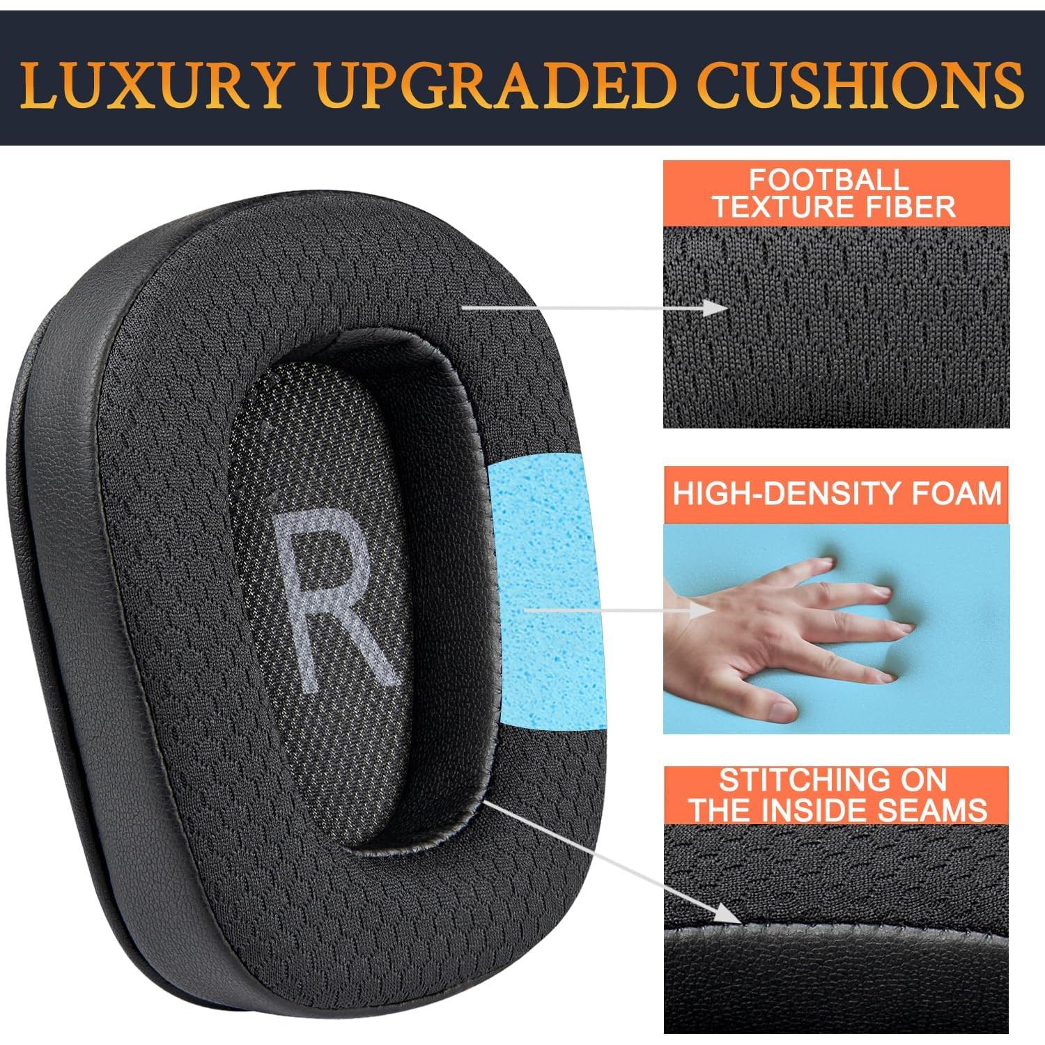 Almohadillas de Reemplazo SOULWIT para Auriculares Logitech G35 G933 G430 - Negro