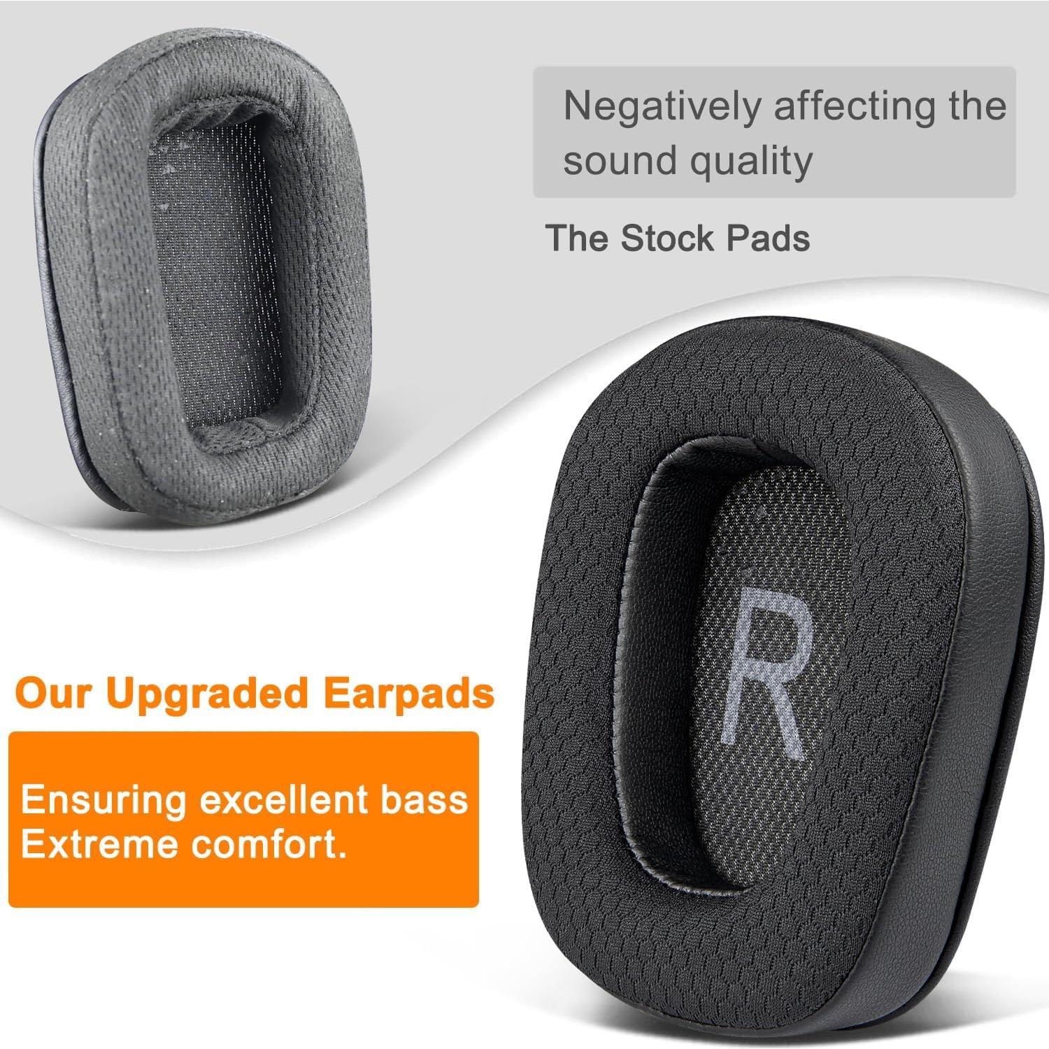 Almohadillas de Reemplazo SOULWIT para Auriculares Logitech G35 G933 G430 - Negro