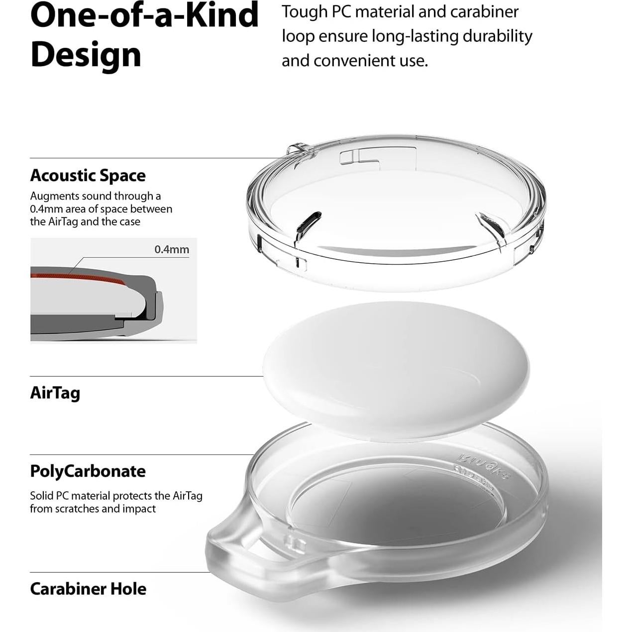 Funda delgada Ringke Slim para AirTag - Transparente