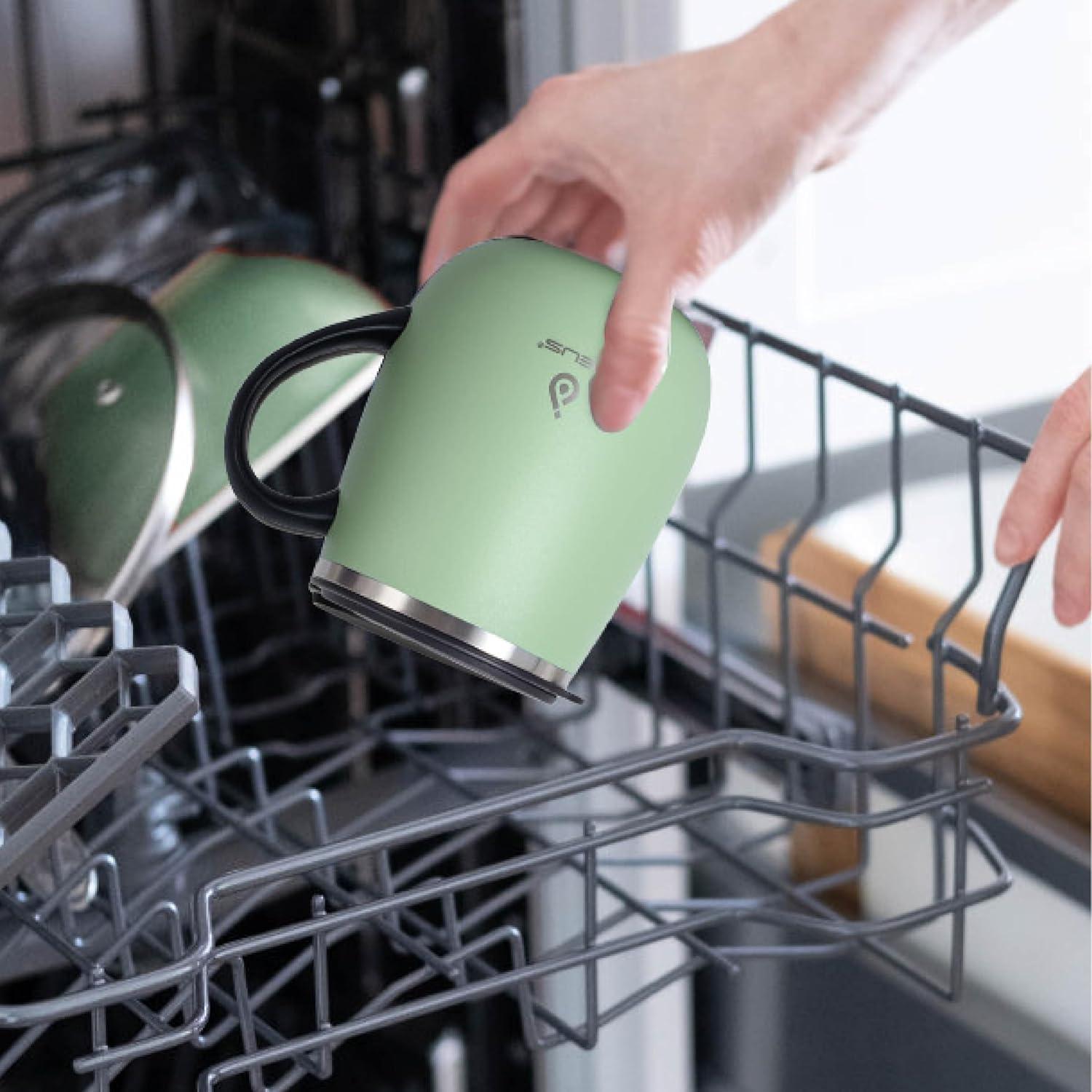 Taza de Café Aislada Ideus 16 oz Acero Inoxidable Verde