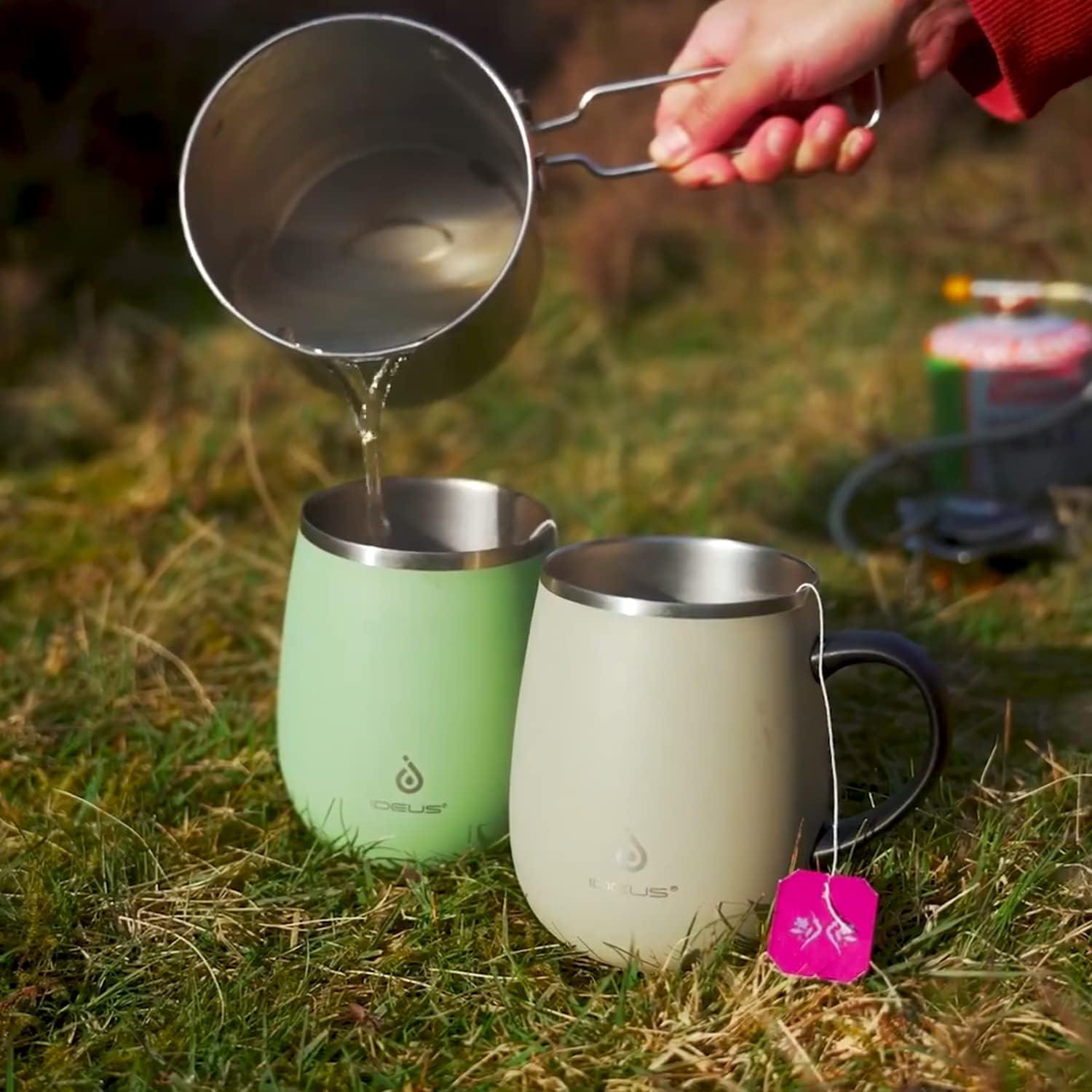 Taza de Café Aislada Ideus 16 oz Acero Inoxidable Verde