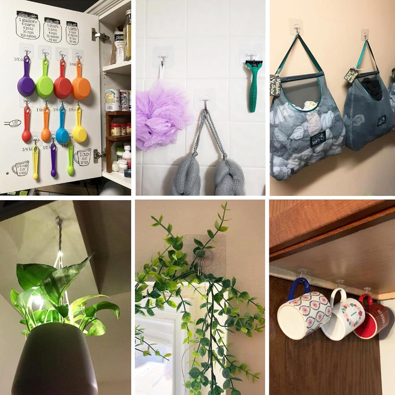 Ganchos Adhesivos ZNBEN Transparentes 5.9 kg 10 Paquetes