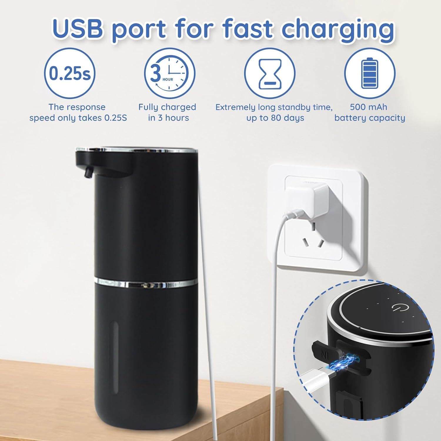 Dispensador Automático de Jabón Espumoso ARCASA 400ml Negro