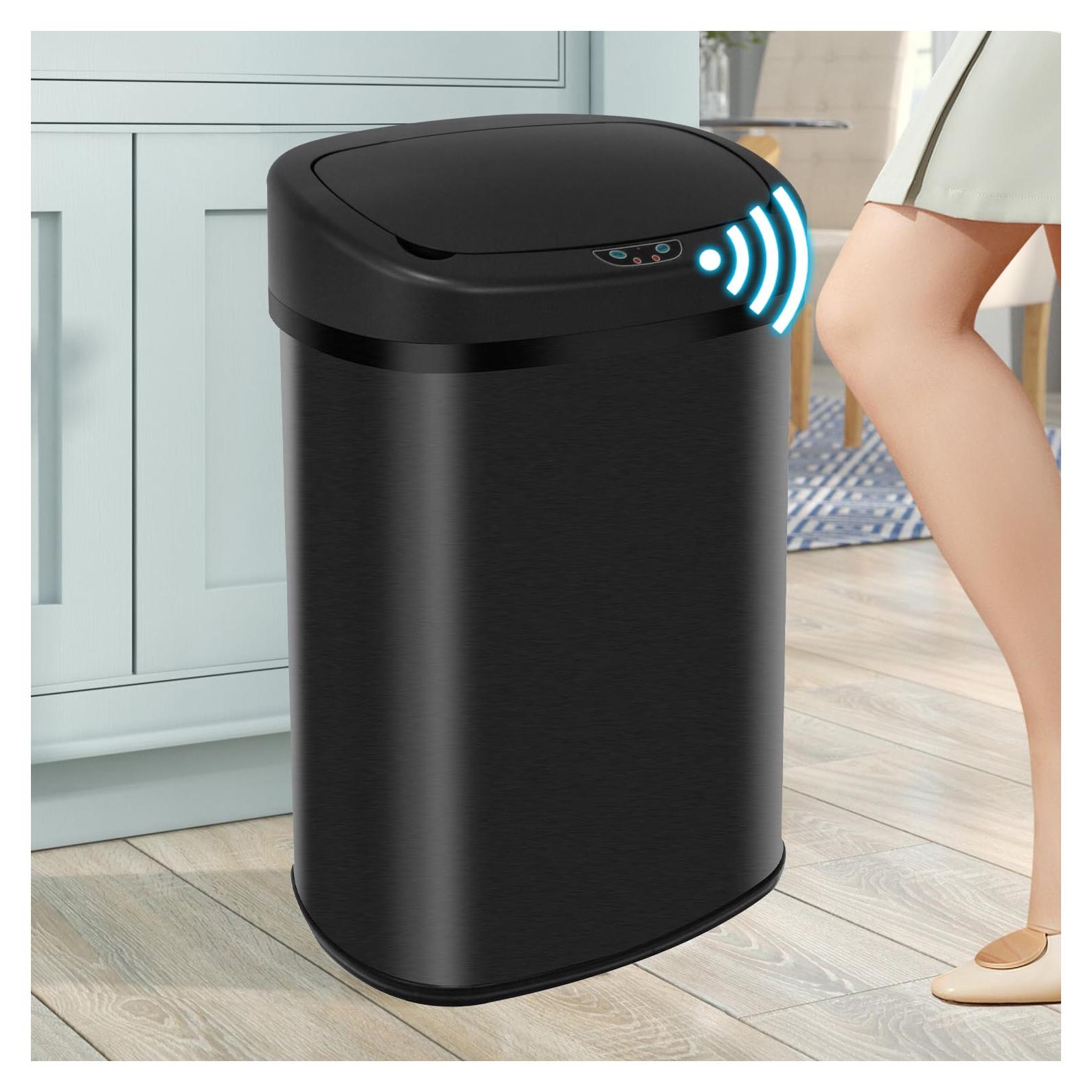 Bote de Basura Automático BLKMTY 50L Inoxidable Negro