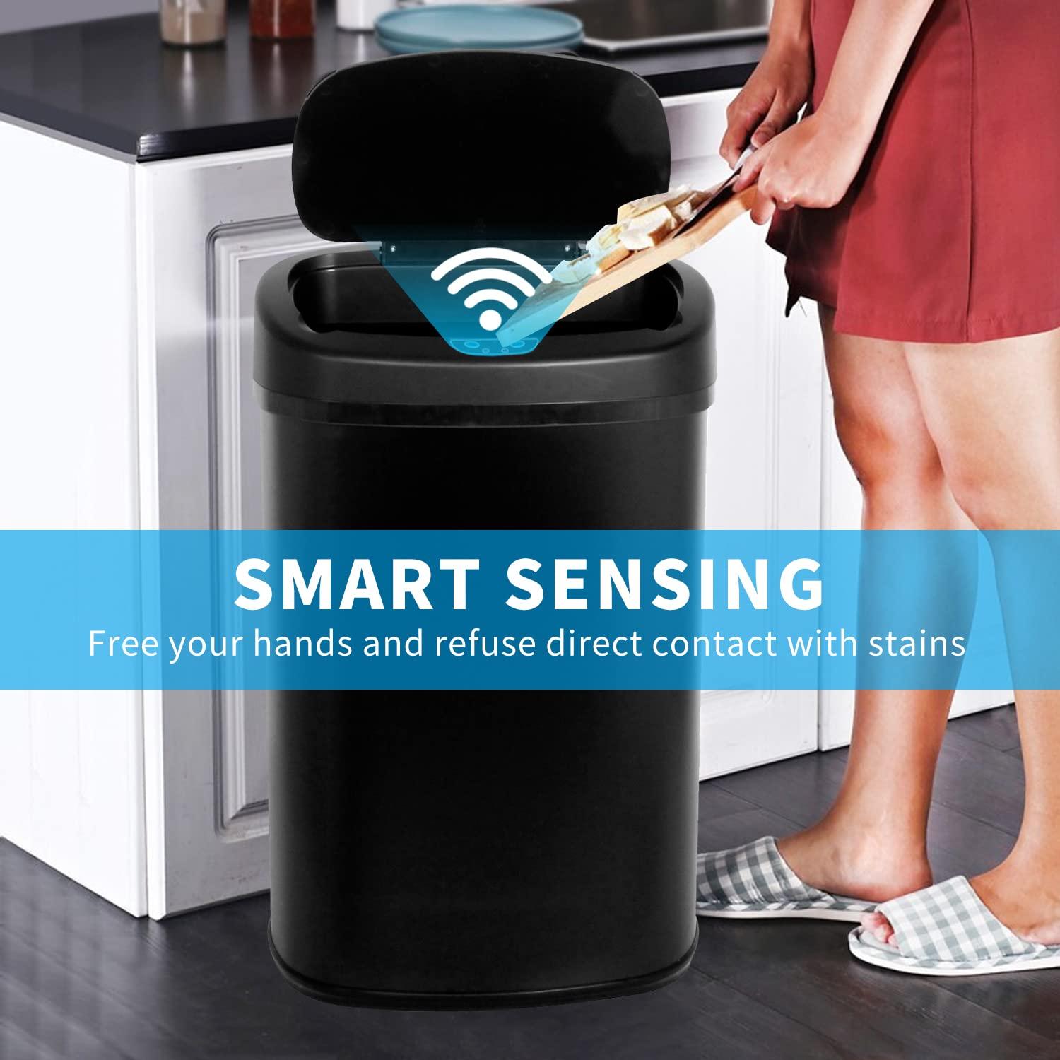 Bote de Basura Automático BLKMTY 50L Inoxidable Negro
