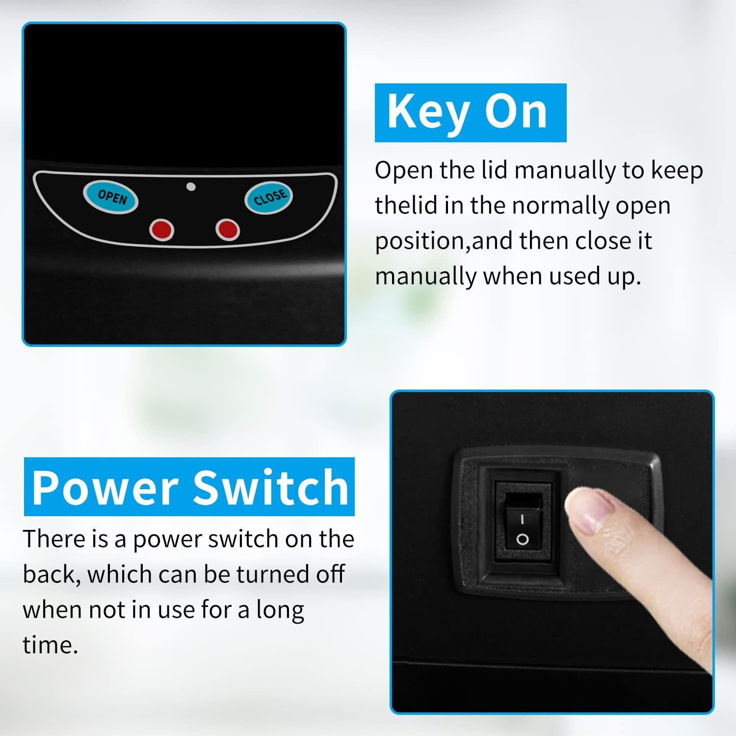 Bote de Basura Automático BLKMTY 50L Inoxidable Negro