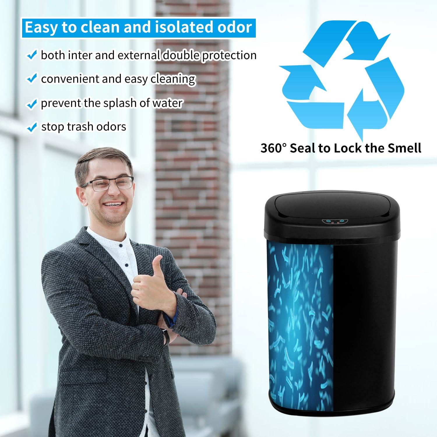 Bote de Basura Automático BLKMTY 50L Inoxidable Negro