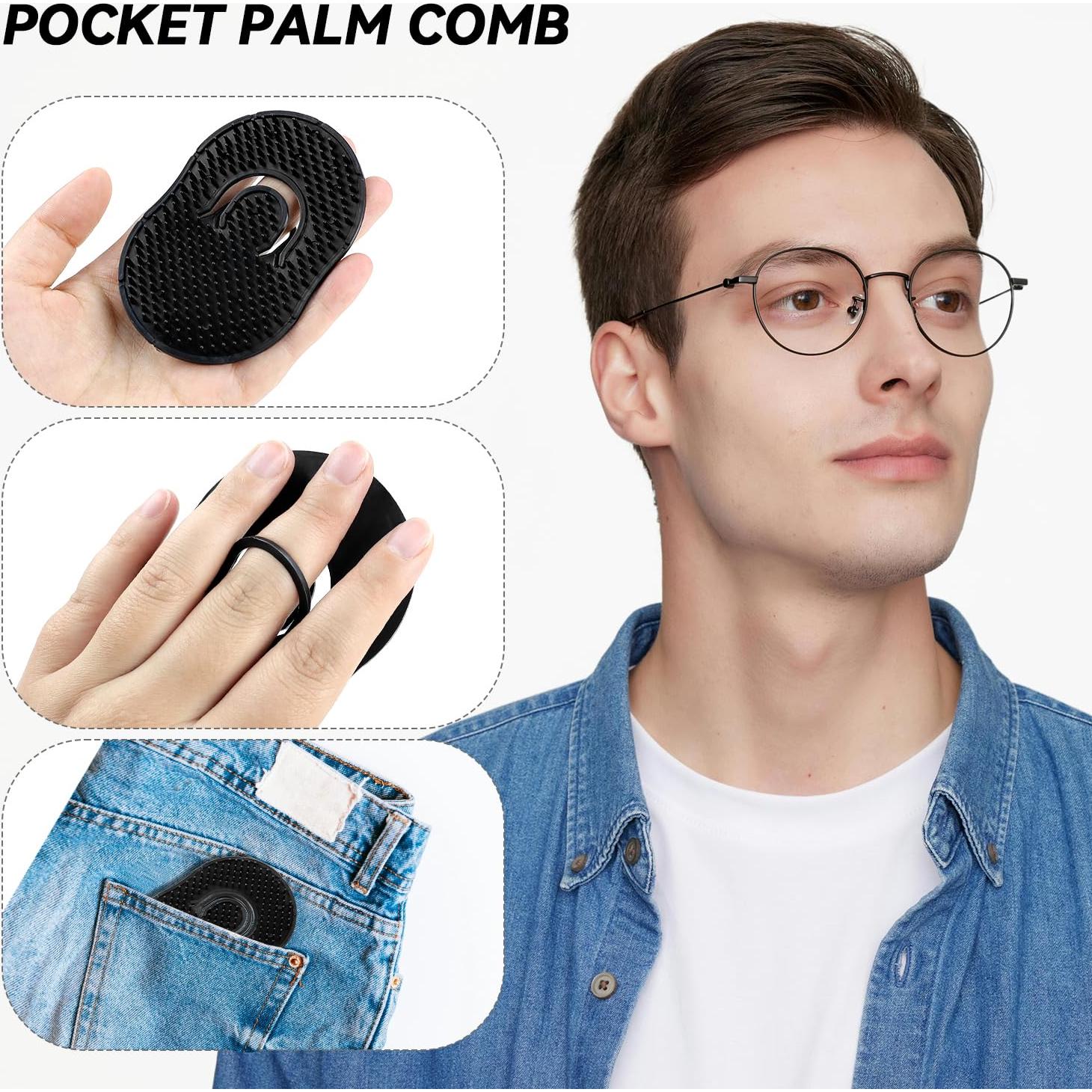 Peine de Palma Portátil Tenalleys - 10 Pcs Negro para Cabello y Barba