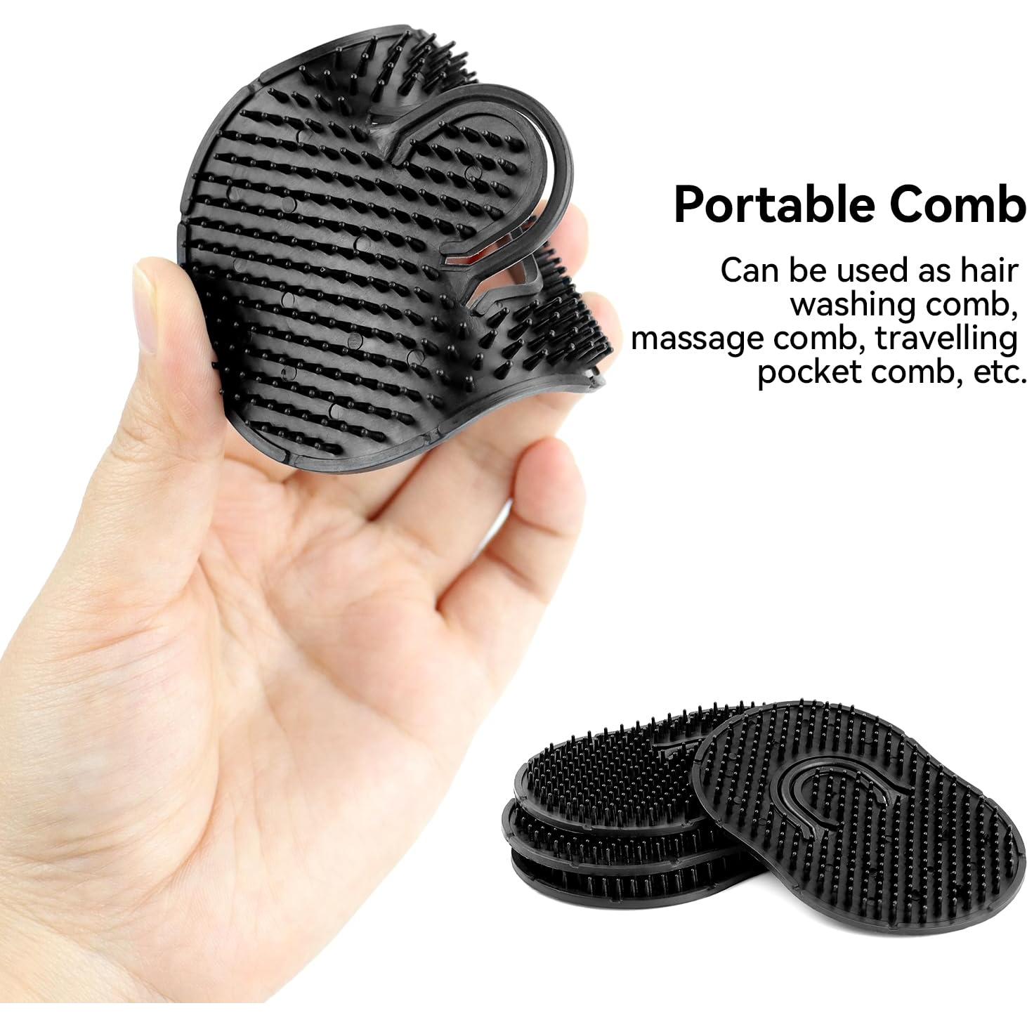 Peine de Palma Portátil Tenalleys - 10 Pcs Negro para Cabello y Barba