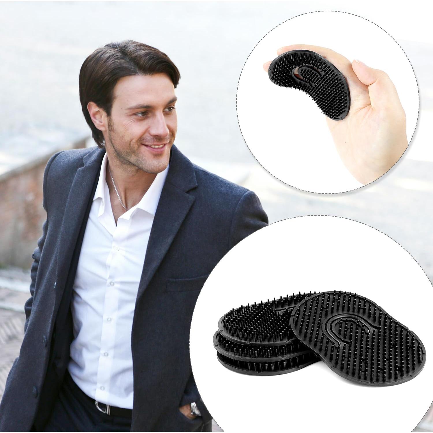 Peine de Palma Portátil Tenalleys - 10 Pcs Negro para Cabello y Barba