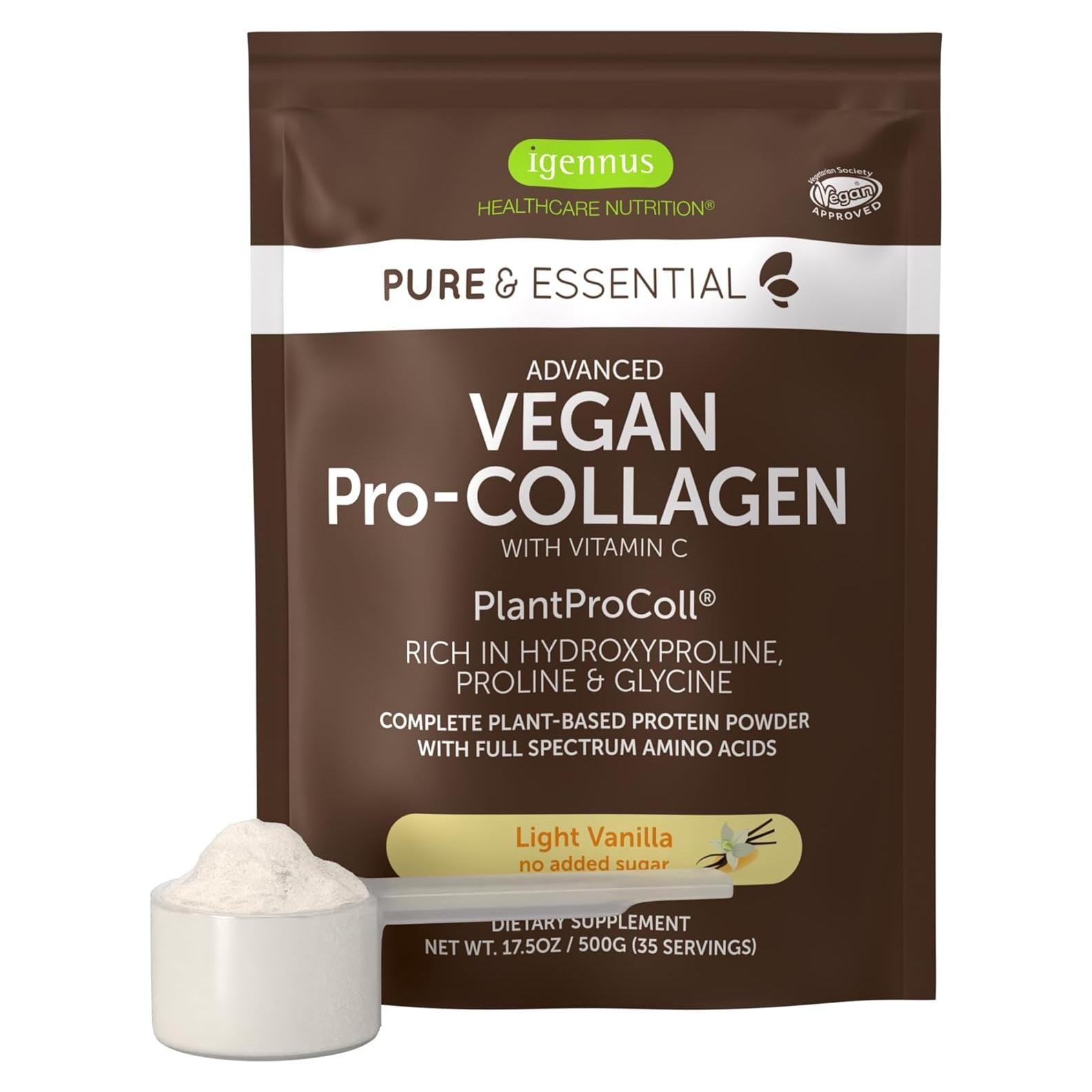 Polvo de Péptidos de Colágeno Vegano Igennus 0.49kg Vainilla