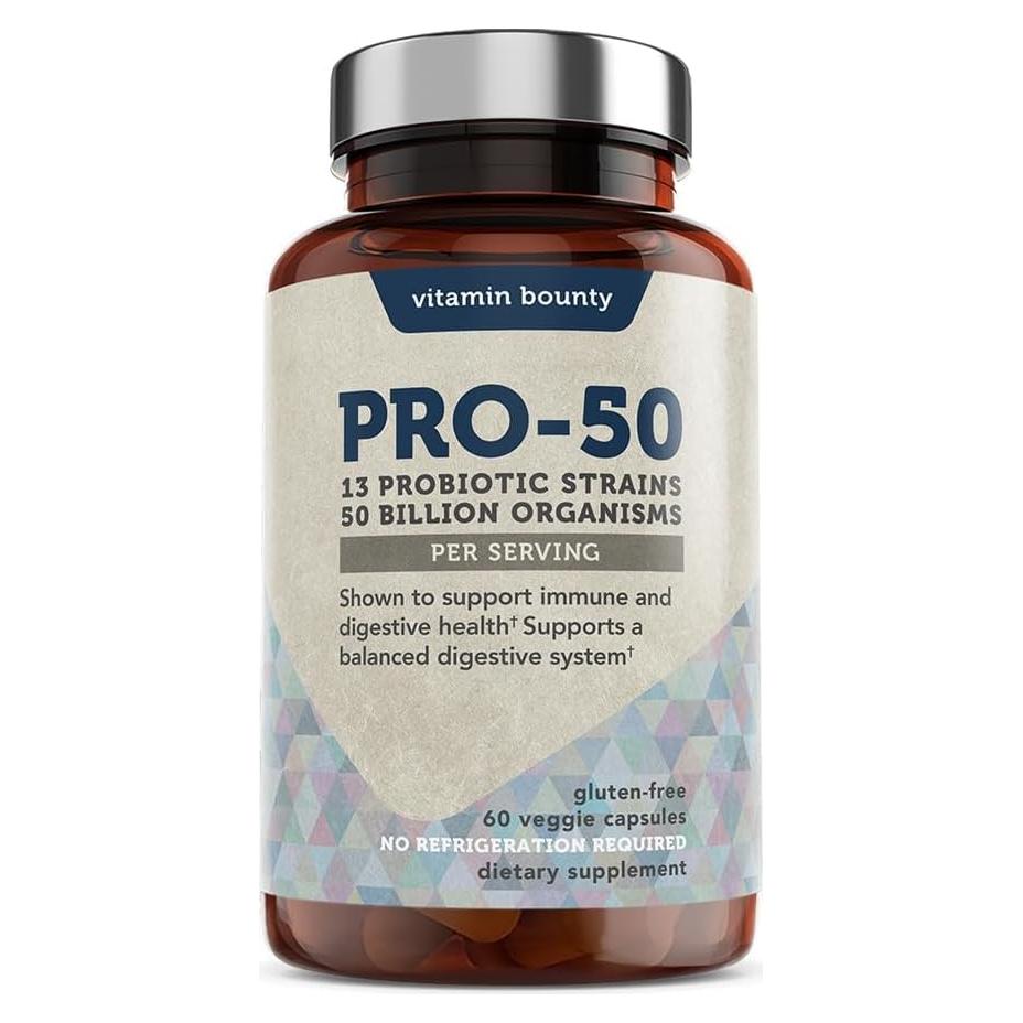 Pro-50 Probioticos Vitamin Bounty 50 Mil Millones CFU 60 Caps