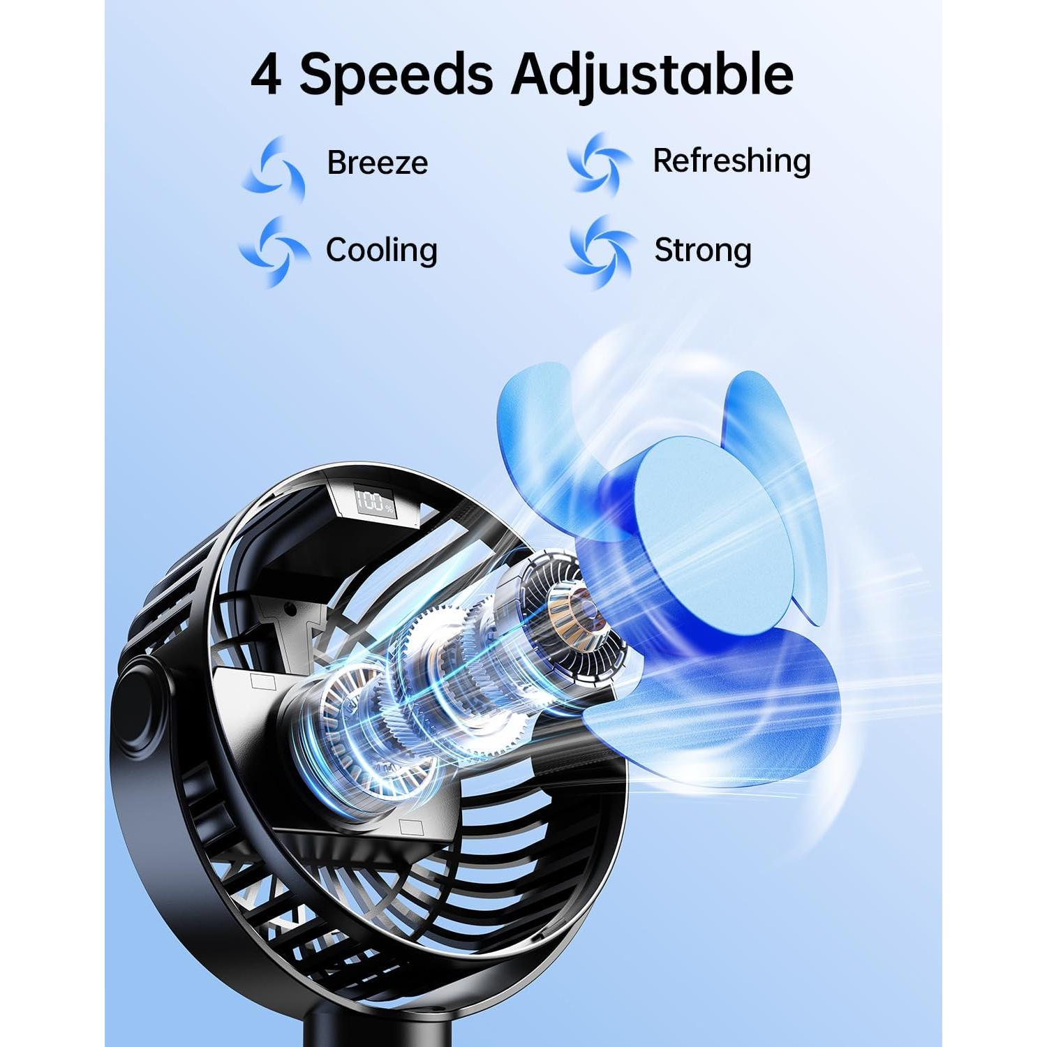 Ventilador Portátil SWEETFULL S3 Recargable 4000mAh Negro