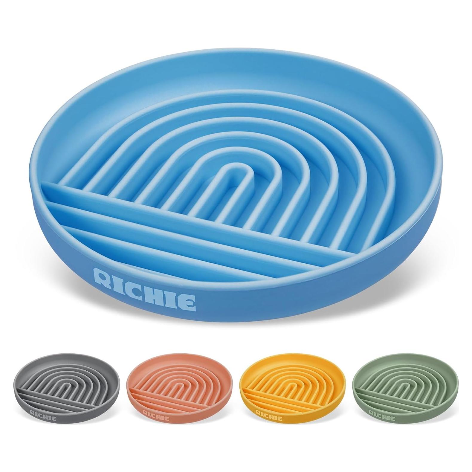 Cuenco para Perros RICHIE Alimentación Lenta Silicona Azul 19cm