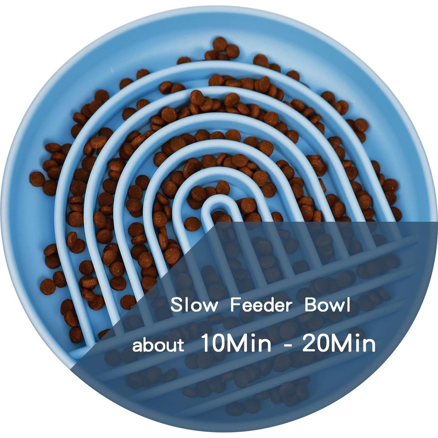 Cuenco para Perros RICHIE Alimentación Lenta Silicona Azul 19cm