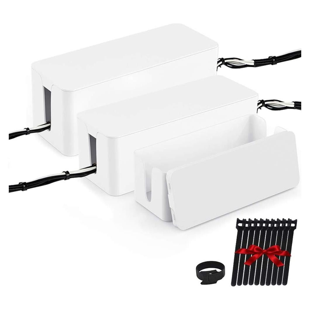 Organizador de Cables ShellKingdom Blanco 3 Set - Almacenamiento y Soporte