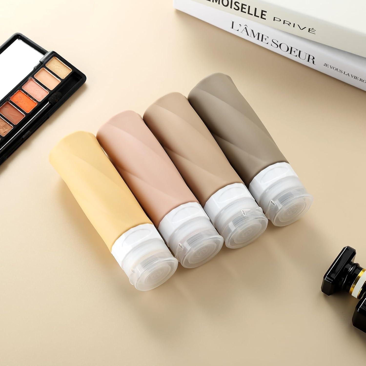 Botellas de Viaje Gemice 90ml A Prueba de Fugas TSA Silicona