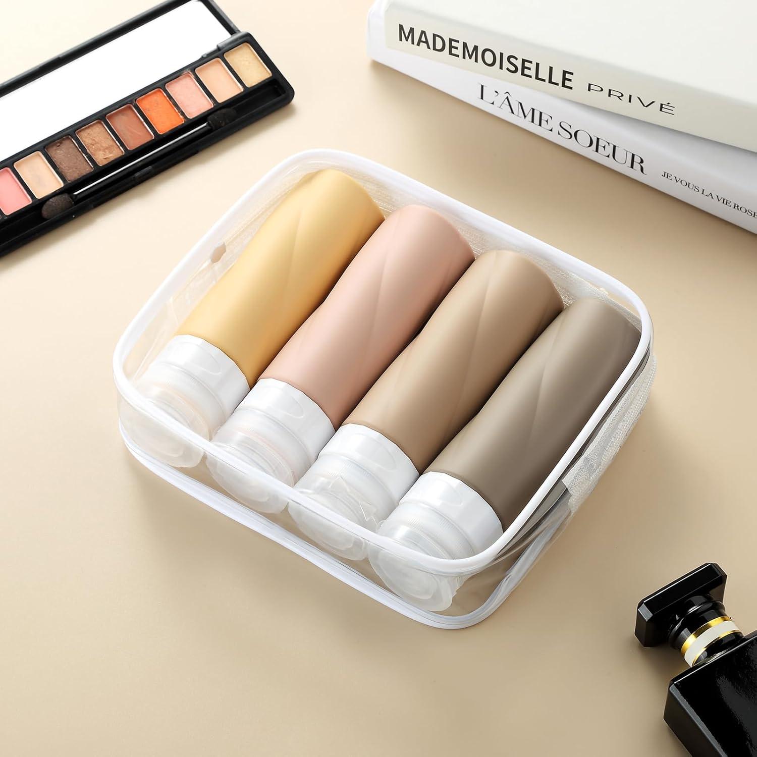 Botellas de Viaje Gemice 90ml A Prueba de Fugas TSA Silicona