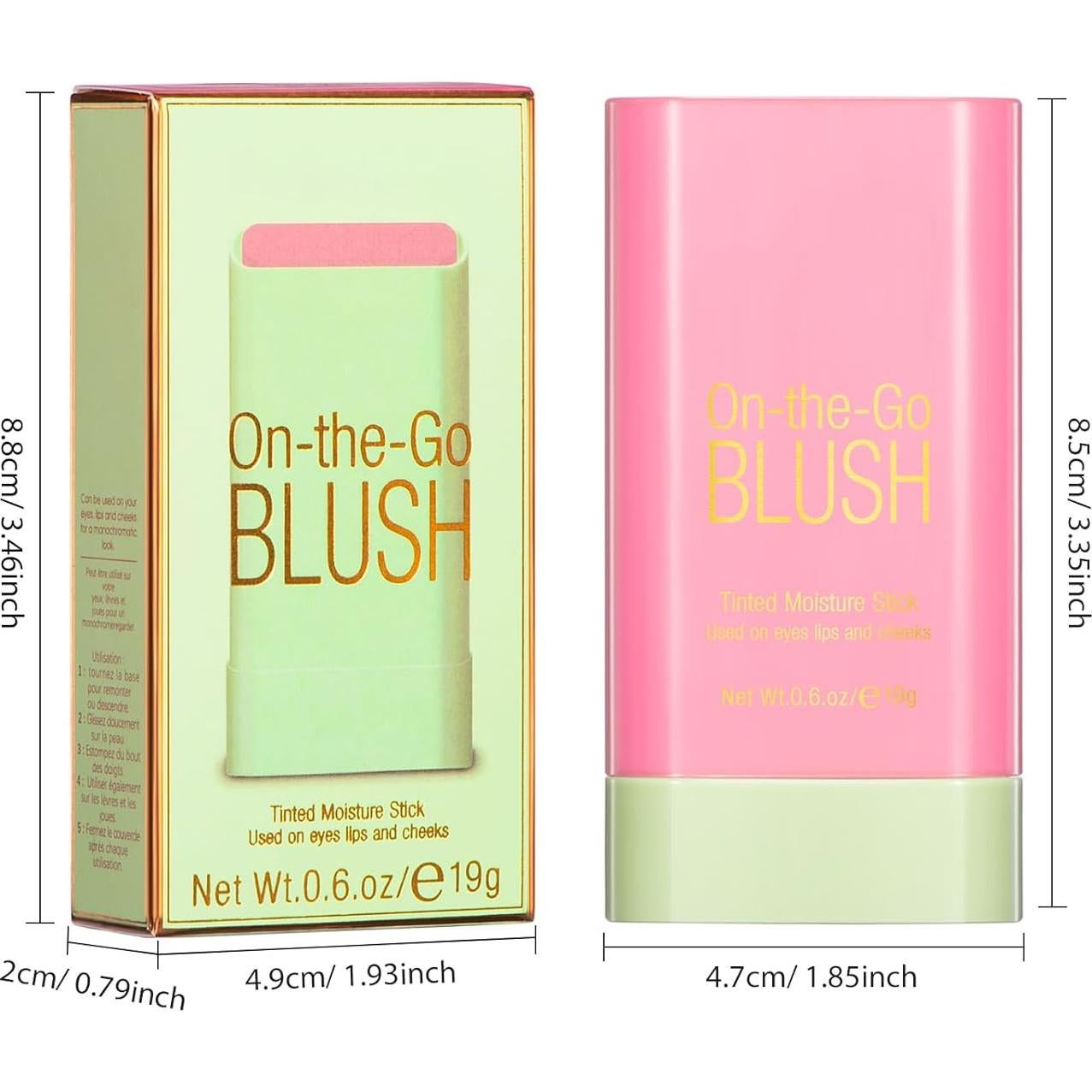 Bastón de Rubor en Crema BEFIVECOK 17g Rosa Tímido