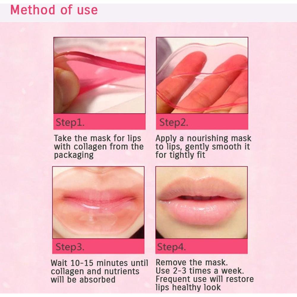 Mascarilla Labial Hidratante Jakuva 30PCS Colágeno Rosa