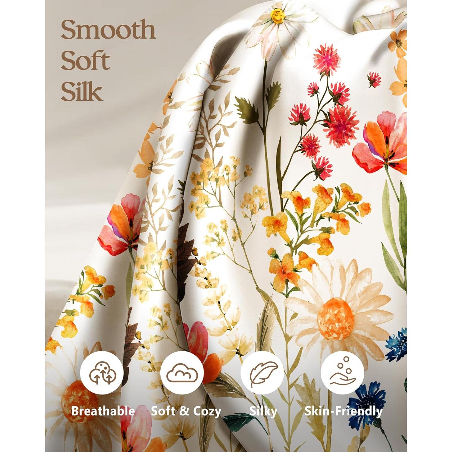 Juego de 2 Fundas de Almohada de Seda Miss Adola 20x66 cm