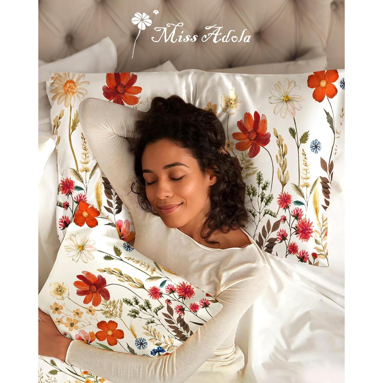 Juego de 2 Fundas de Almohada de Seda Miss Adola 20x66 cm