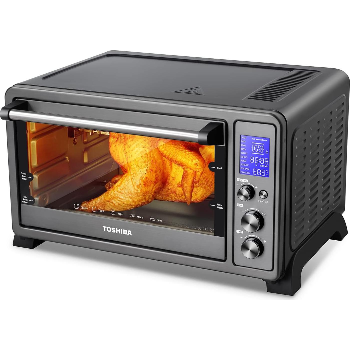 Horno Tostador TOSHIBA 25L 10-en-1 Acero Inoxidable Negro