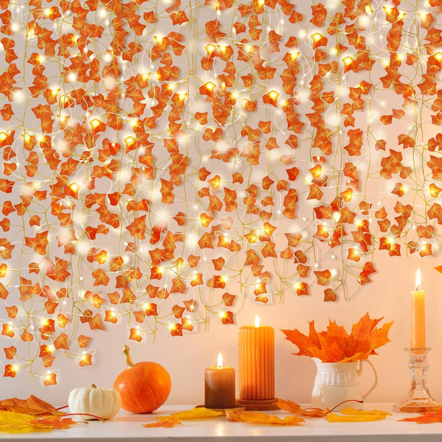 Guirnalda de Hiedra Falsa RECUTMS con Luces LED 12 Piezas