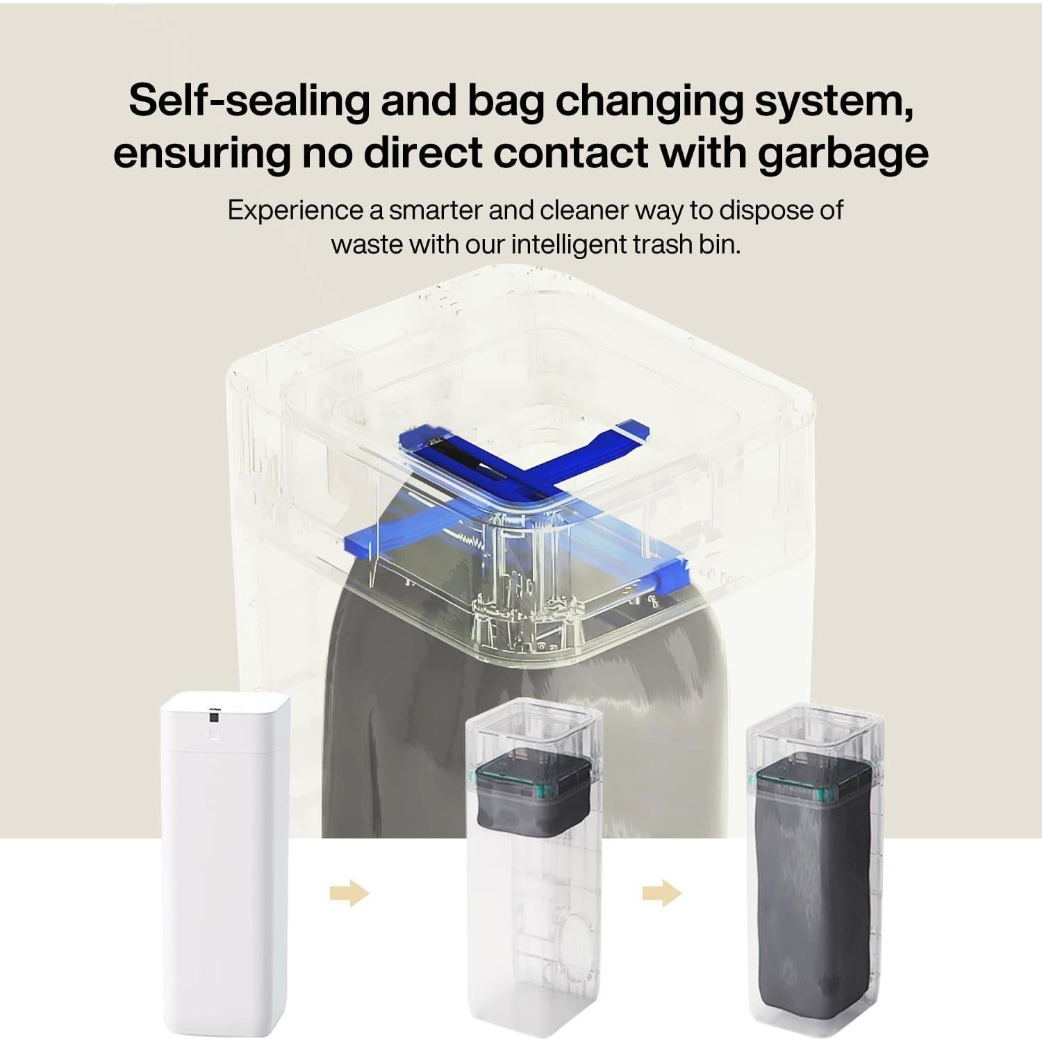 Cubo de Basura Inteligente Airdeer L2, 30 Litros, Blanco