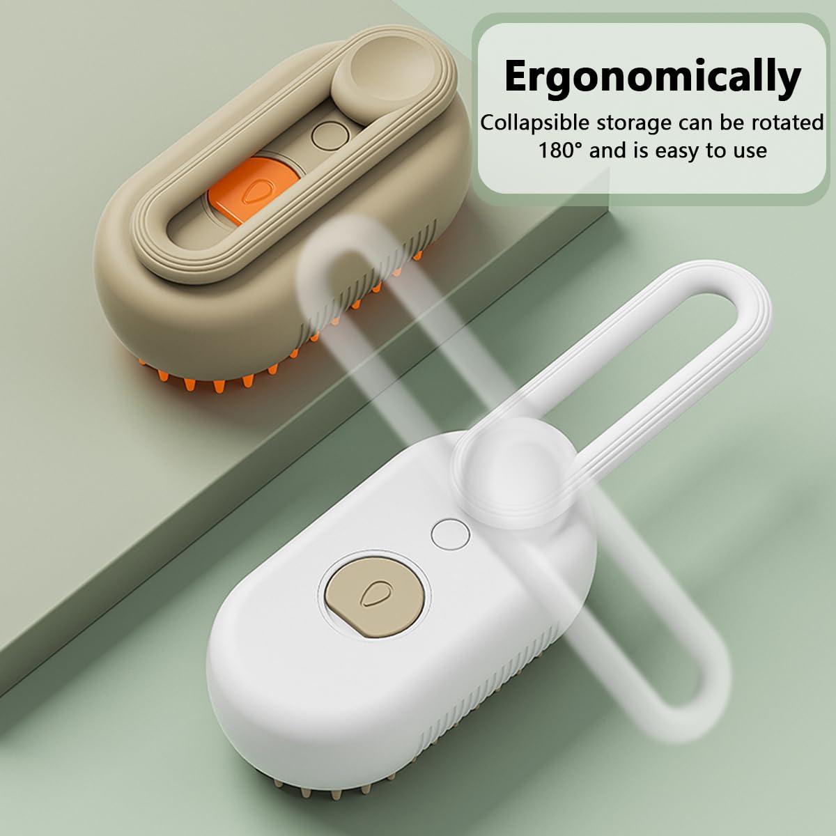 Cepillo de Vapor 3 en 1 QSUKE para Gatos y Perros Caqui