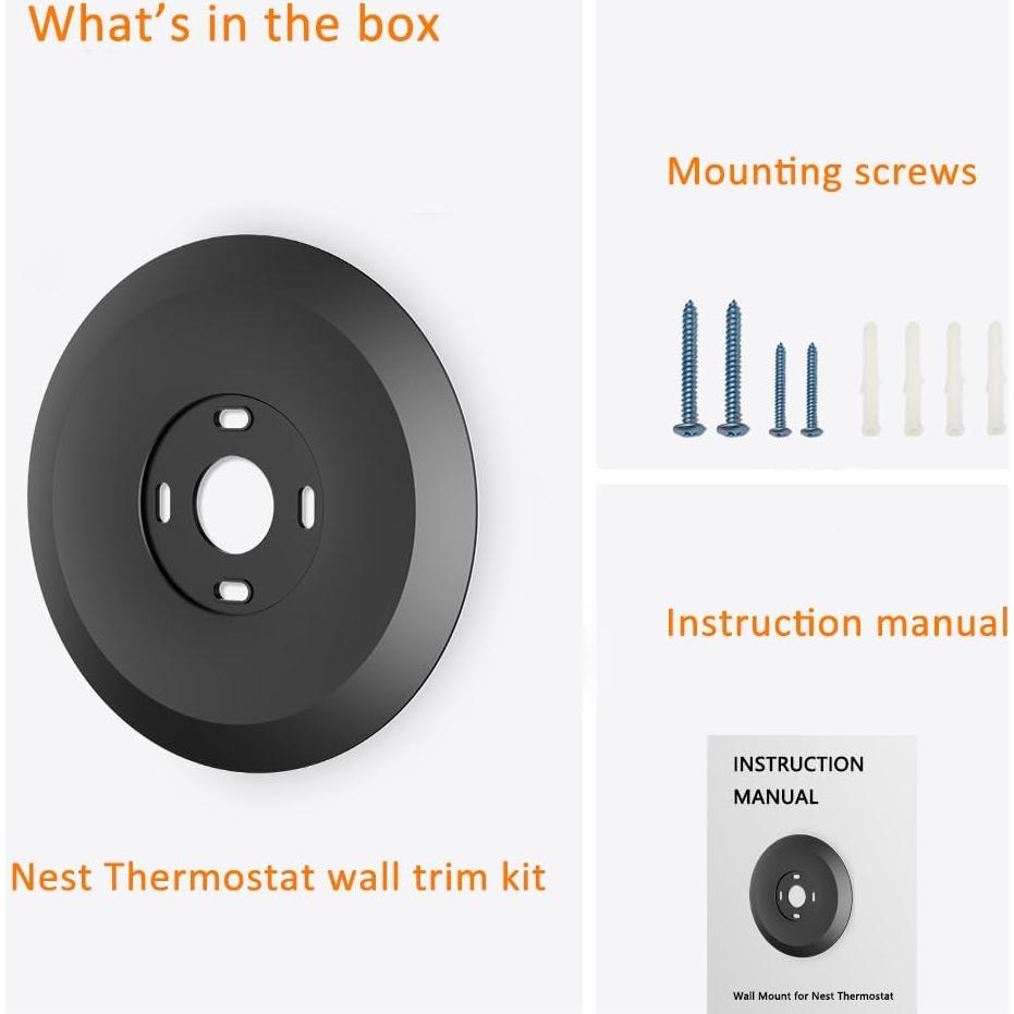 Placa de Pared AutoSonic para Termostato Nest 2020 - Negro