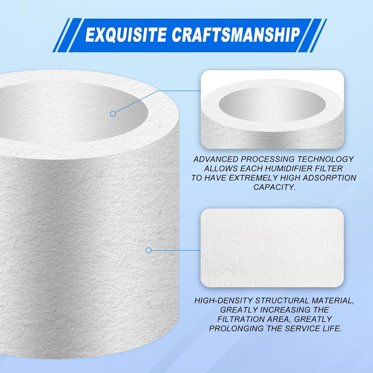 TOMOON 20-Pack Top Fill Humidifier Replacement Filters Compatible with LEVOIT Classic160, Dual150, Dual200S, Classic300(S), LV600S, OasisMist 450S, Superior 6000S Series Humidifiers