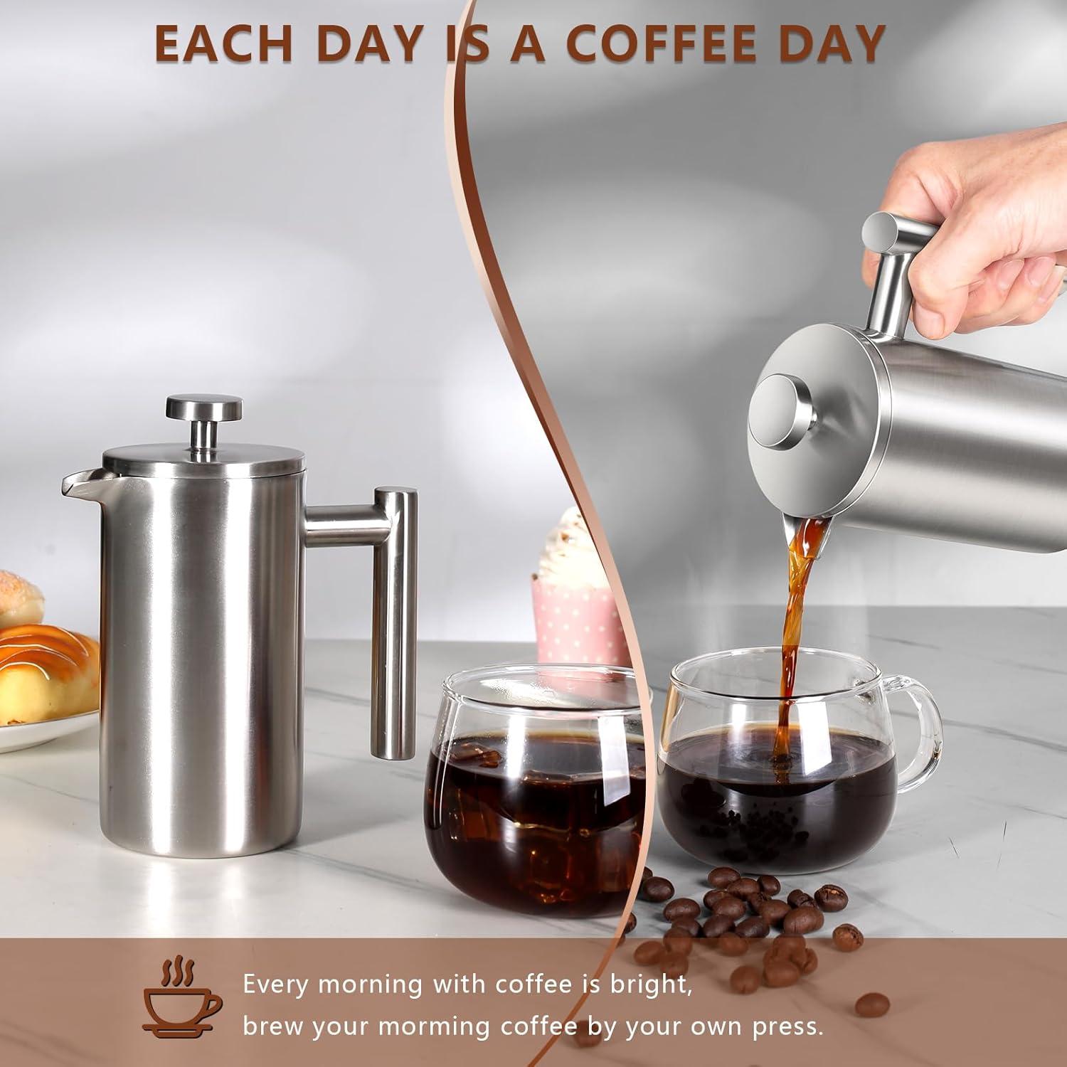 Cafetera Prensa Francesa 350ml SZHETEFU Acero Inoxidable