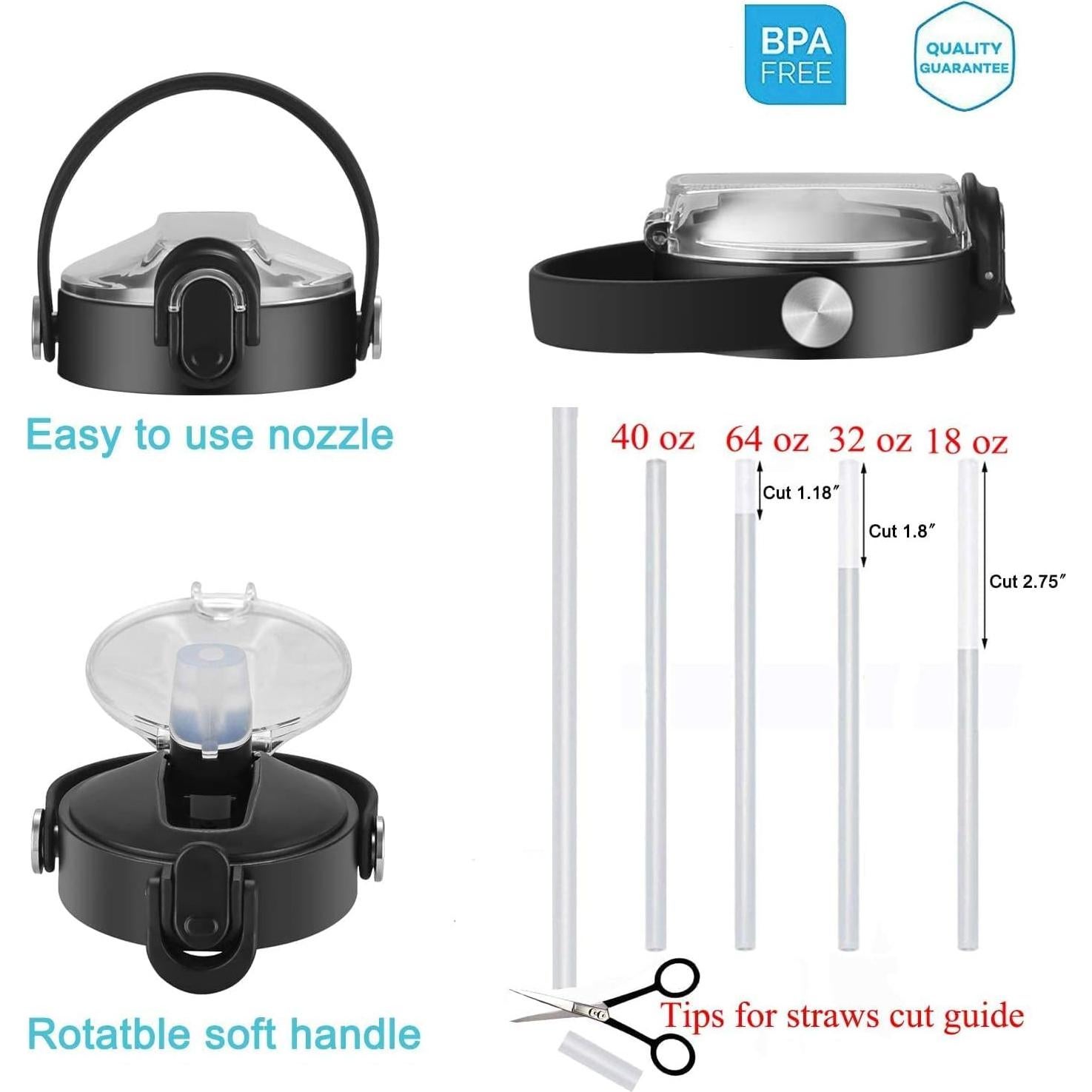 Tapa de Popote de Silicona HydroFest para Botellas de Boca Ancha