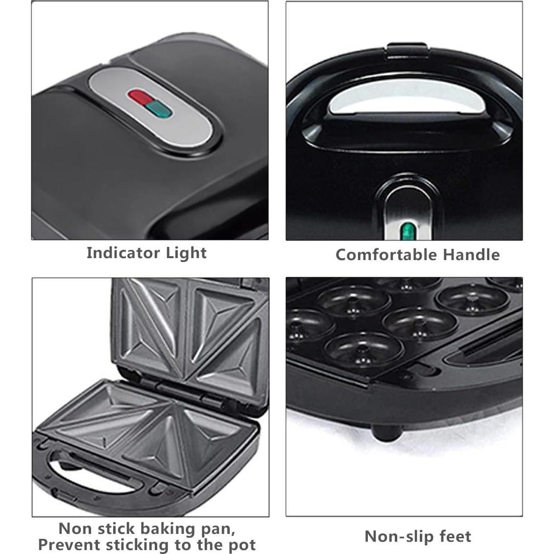 Fabricador de Donas 3 en 1 Baotkere 750W Antiadherente