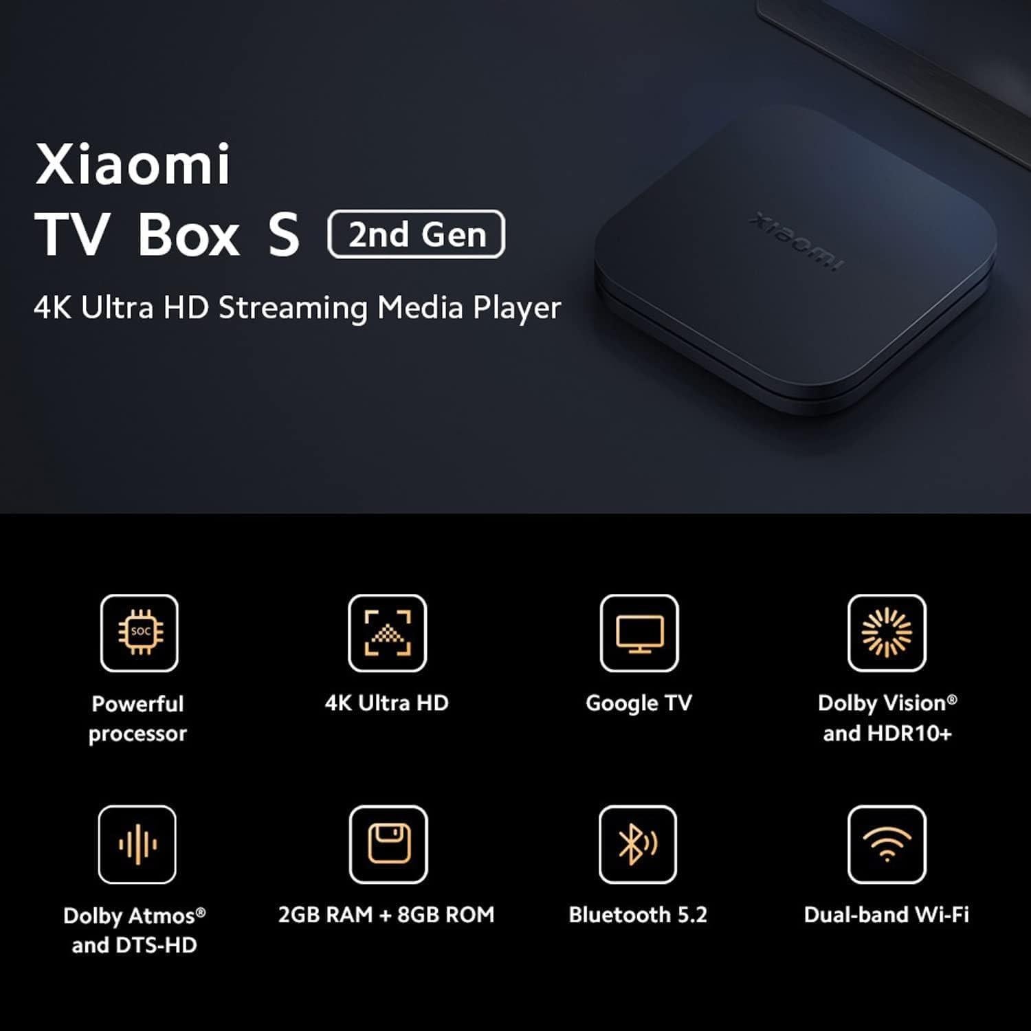 Xiaomi TV Box S 2da Gen - Reproductor Streaming 4K Ultra HD