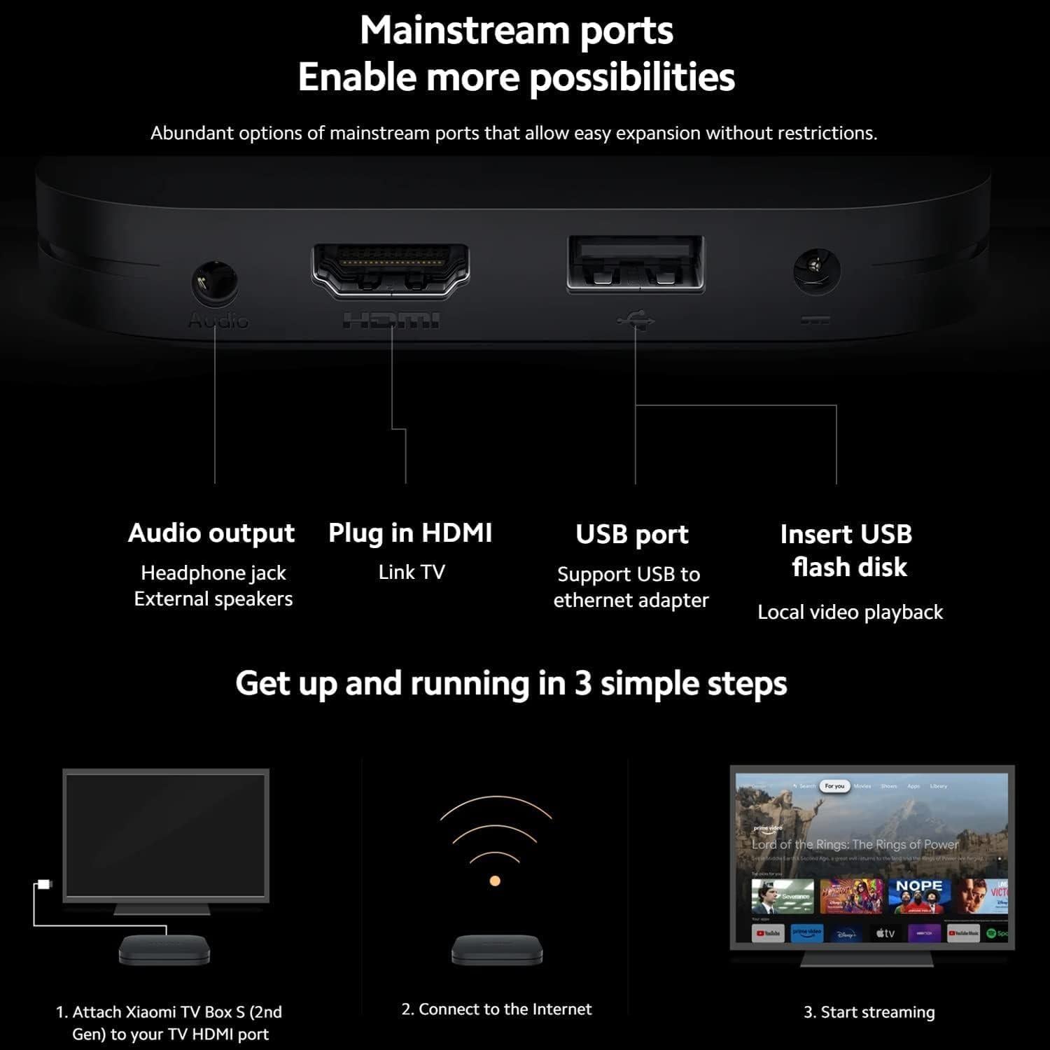 Xiaomi TV Box S 2da Gen - Reproductor Streaming 4K Ultra HD