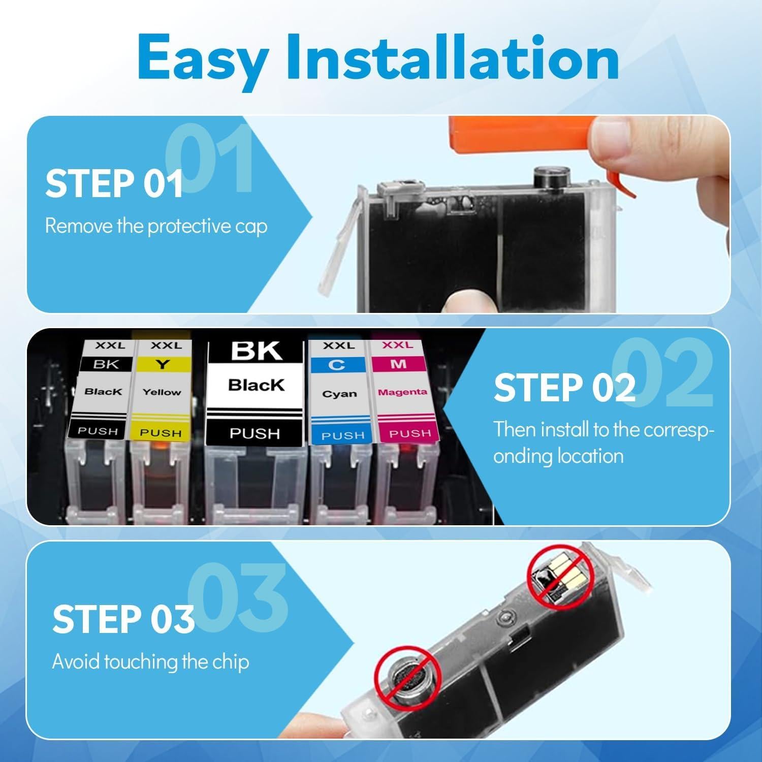 Cartucho de tinta compatible Canon 280XXL 281XXL 5 unidades